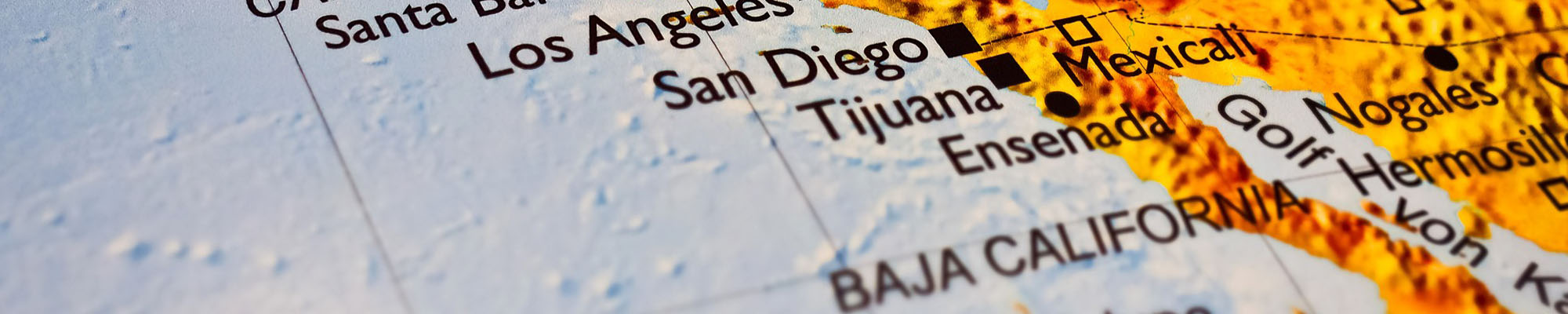 Map of Southern California and Baja